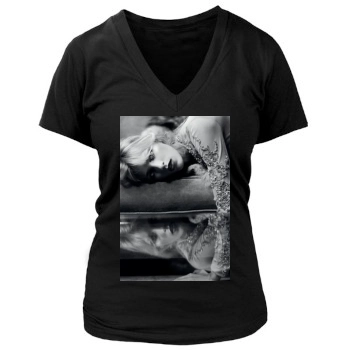 Anja Rubik Women's Deep V-Neck TShirt