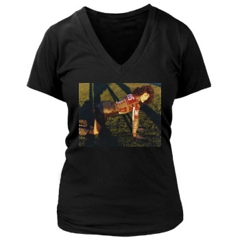 Anja Rubik Women's Deep V-Neck TShirt