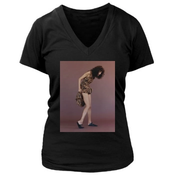 Anja Rubik Women's Deep V-Neck TShirt