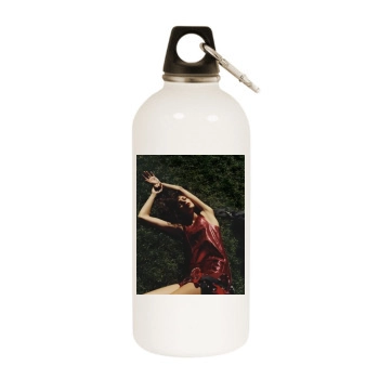 Anja Rubik White Water Bottle With Carabiner