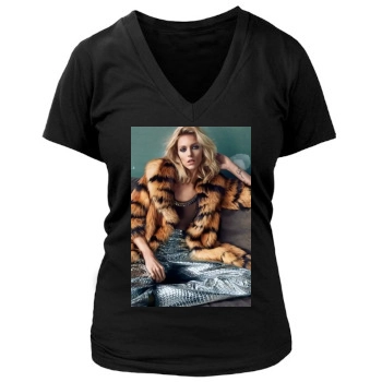 Anja Rubik Women's Deep V-Neck TShirt