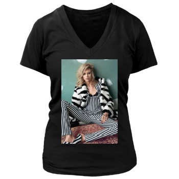 Anja Rubik Women's Deep V-Neck TShirt