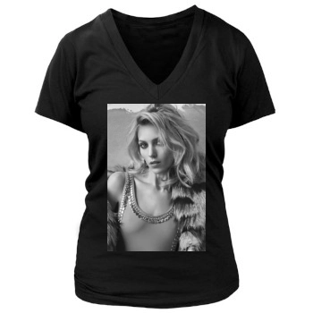 Anja Rubik Women's Deep V-Neck TShirt