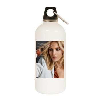 Anja Rubik White Water Bottle With Carabiner