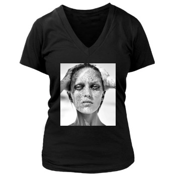 Anja Rubik Women's Deep V-Neck TShirt