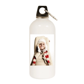 Anja Rubik White Water Bottle With Carabiner