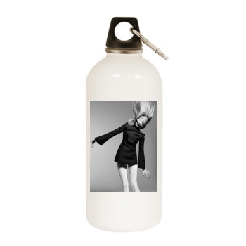 Anja Rubik White Water Bottle With Carabiner