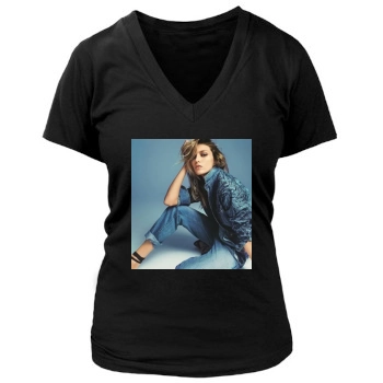 Anja Rubik Women's Deep V-Neck TShirt