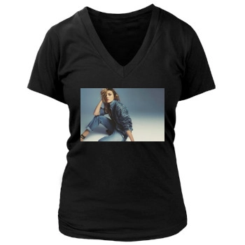 Anja Rubik Women's Deep V-Neck TShirt