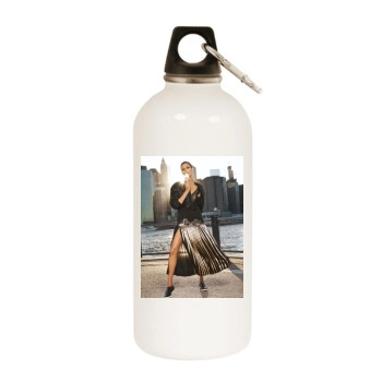 Anja Rubik White Water Bottle With Carabiner