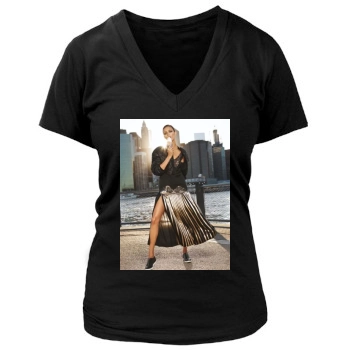 Anja Rubik Women's Deep V-Neck TShirt