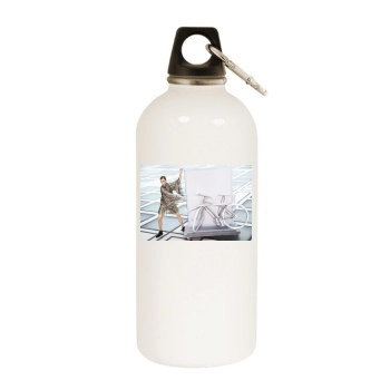 Anja Rubik White Water Bottle With Carabiner