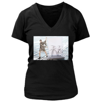 Anja Rubik Women's Deep V-Neck TShirt