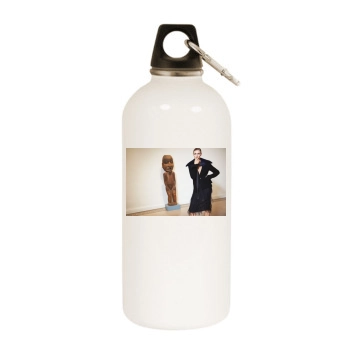 Anja Rubik White Water Bottle With Carabiner