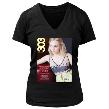 AnnaSophia Robb Women's Deep V-Neck TShirt