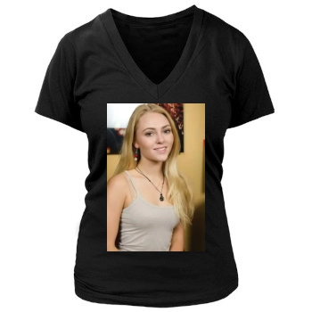 AnnaSophia Robb Women's Deep V-Neck TShirt