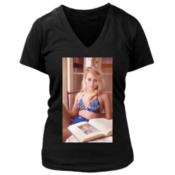 AnnaSophia Robb Women's Deep V-Neck TShirt