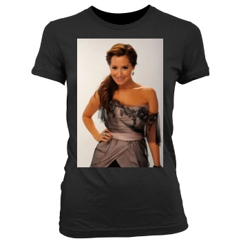 Ashley Tisdale Women's Junior Cut Crewneck T-Shirt