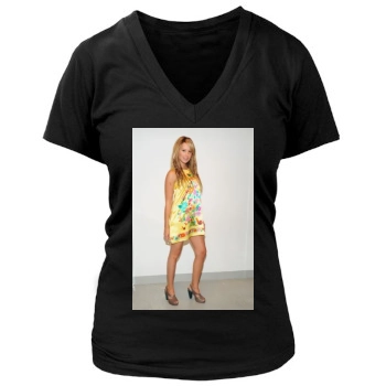 Ashley Tisdale Women's Deep V-Neck TShirt