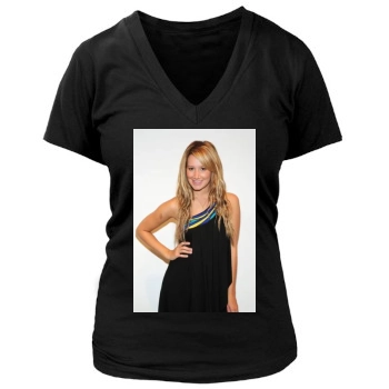 Ashley Tisdale Women's Deep V-Neck TShirt