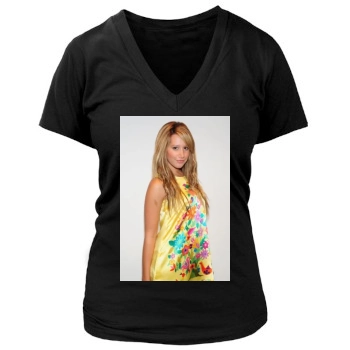 Ashley Tisdale Women's Deep V-Neck TShirt