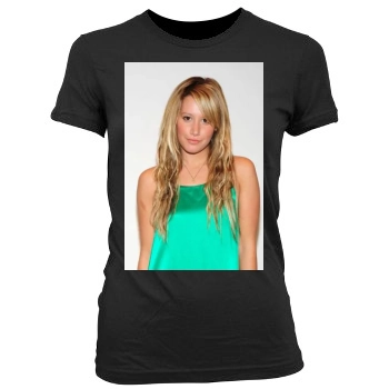 Ashley Tisdale Women's Junior Cut Crewneck T-Shirt