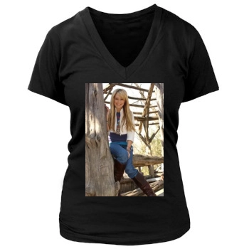 Ashley Tisdale Women's Deep V-Neck TShirt