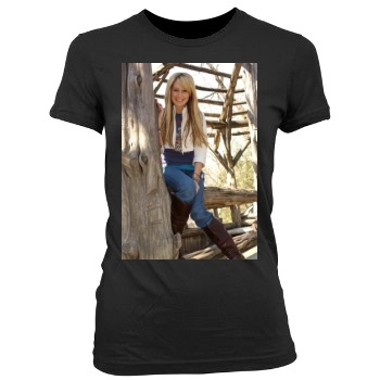 Ashley Tisdale Women's Junior Cut Crewneck T-Shirt