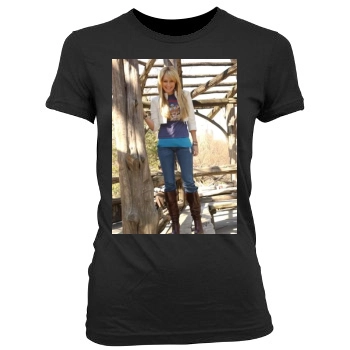 Ashley Tisdale Women's Junior Cut Crewneck T-Shirt