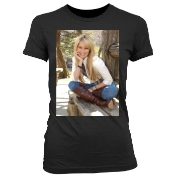 Ashley Tisdale Women's Junior Cut Crewneck T-Shirt