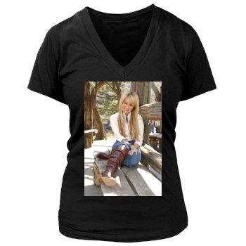 Ashley Tisdale Women's Deep V-Neck TShirt