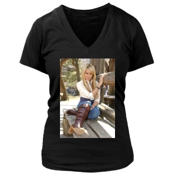 Ashley Tisdale Women's Deep V-Neck TShirt