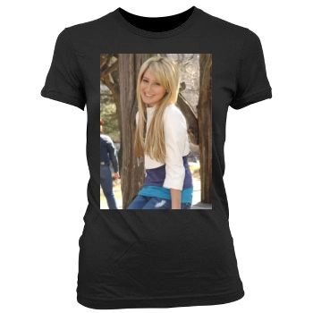 Ashley Tisdale Women's Junior Cut Crewneck T-Shirt