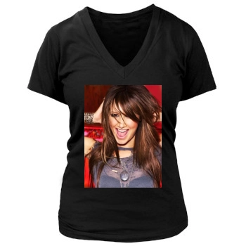 Ashley Tisdale Women's Deep V-Neck TShirt