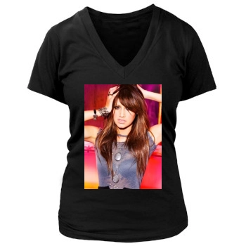 Ashley Tisdale Women's Deep V-Neck TShirt