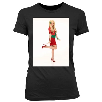 Ashley Tisdale Women's Junior Cut Crewneck T-Shirt