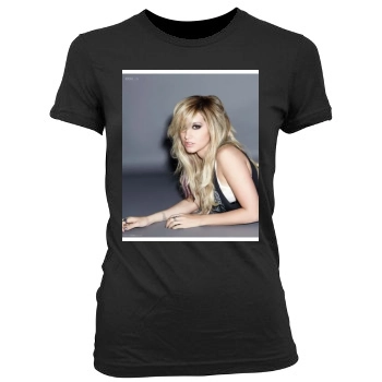 Ashley Tisdale Women's Junior Cut Crewneck T-Shirt