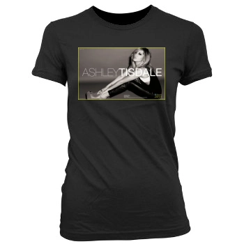 Ashley Tisdale Women's Junior Cut Crewneck T-Shirt