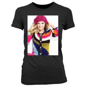 Ashley Tisdale Women's Junior Cut Crewneck T-Shirt