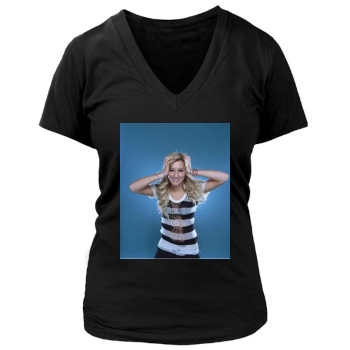 Ashley Tisdale Women's Deep V-Neck TShirt