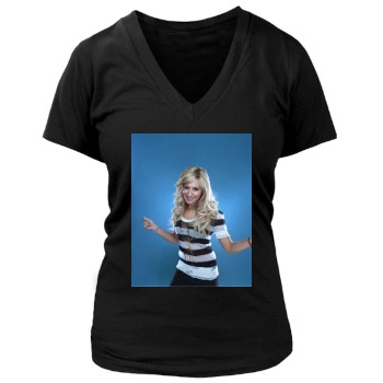 Ashley Tisdale Women's Deep V-Neck TShirt