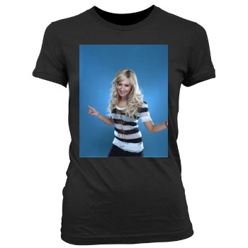 Ashley Tisdale Women's Junior Cut Crewneck T-Shirt