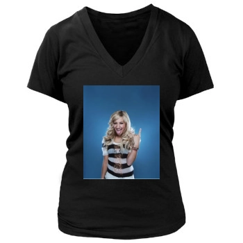 Ashley Tisdale Women's Deep V-Neck TShirt