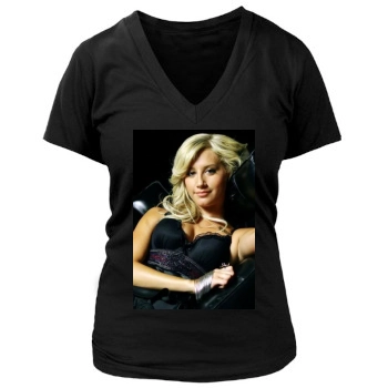 Ashley Tisdale Women's Deep V-Neck TShirt