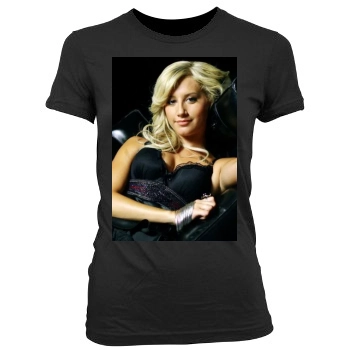 Ashley Tisdale Women's Junior Cut Crewneck T-Shirt