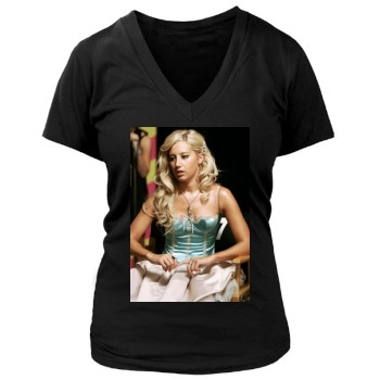 Ashley Tisdale Women's Deep V-Neck TShirt