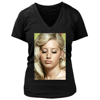 Ashley Tisdale Women's Deep V-Neck TShirt