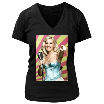 Ashley Tisdale Women's Deep V-Neck TShirt