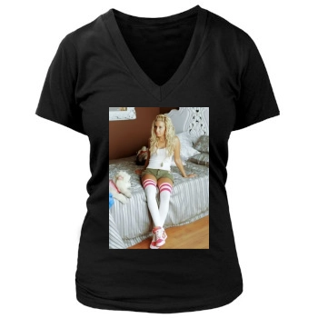 Ashley Tisdale Women's Deep V-Neck TShirt