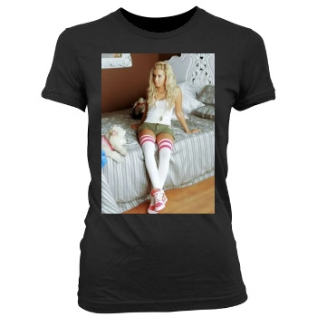 Ashley Tisdale Women's Junior Cut Crewneck T-Shirt